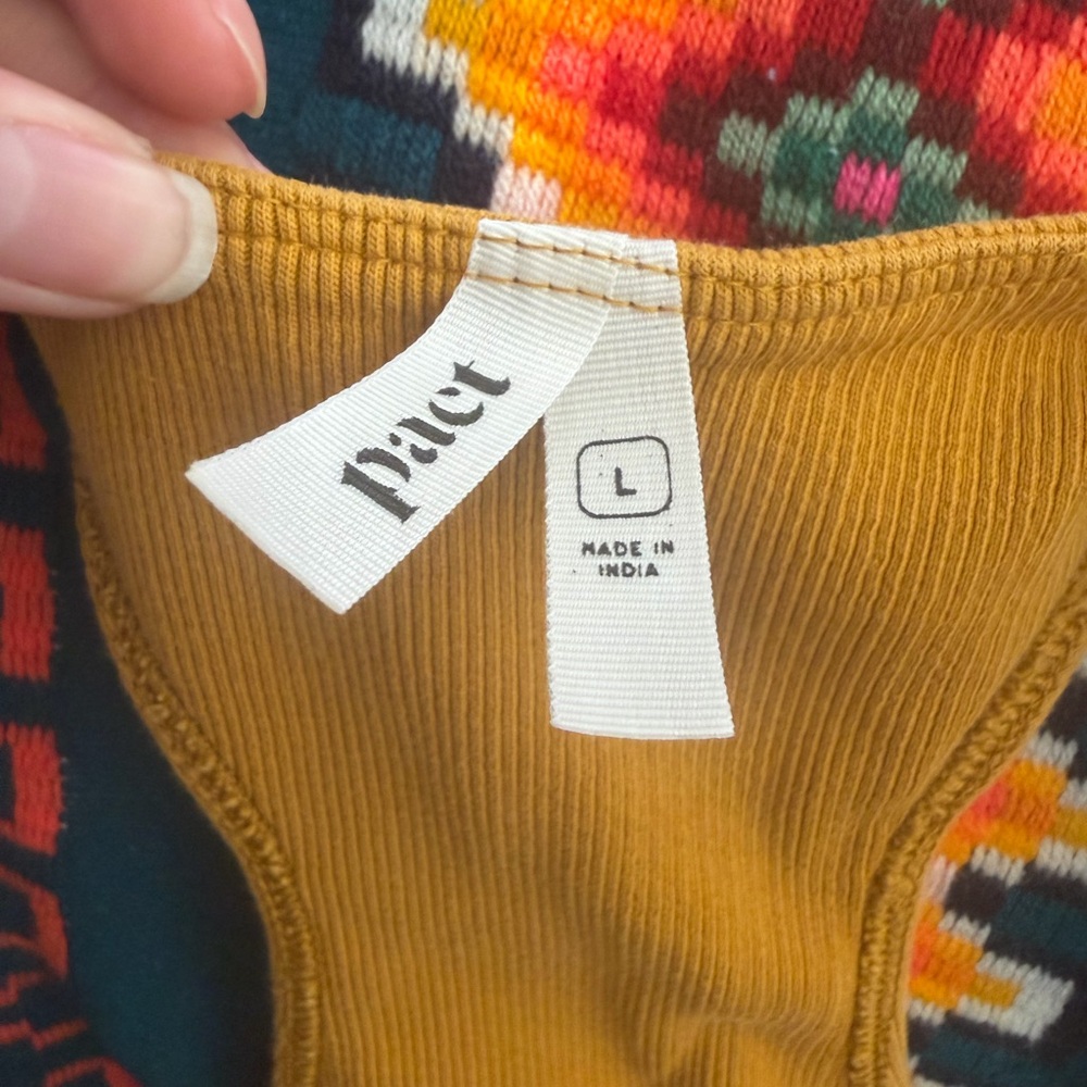 Pact Chai Ribbed Tank Top - Picture 6 of 7